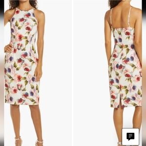 Black Halo Alexandria Ivory Floral Dress, Size 4